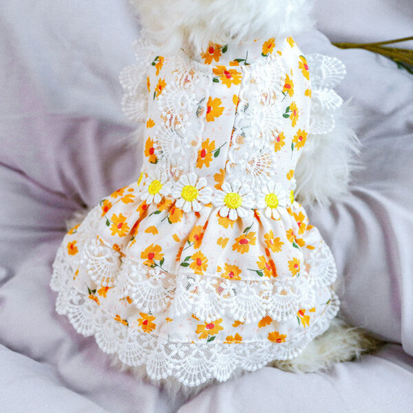 Summer Floral Dress Princess Lace Flower Dog Clothes - Image 8