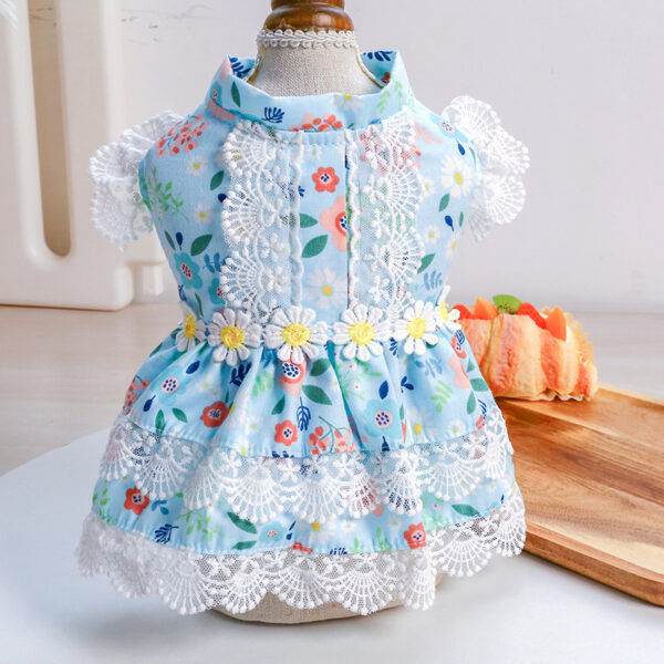 Summer Floral Dress Princess Lace Flower Dog Clothes - Image 9
