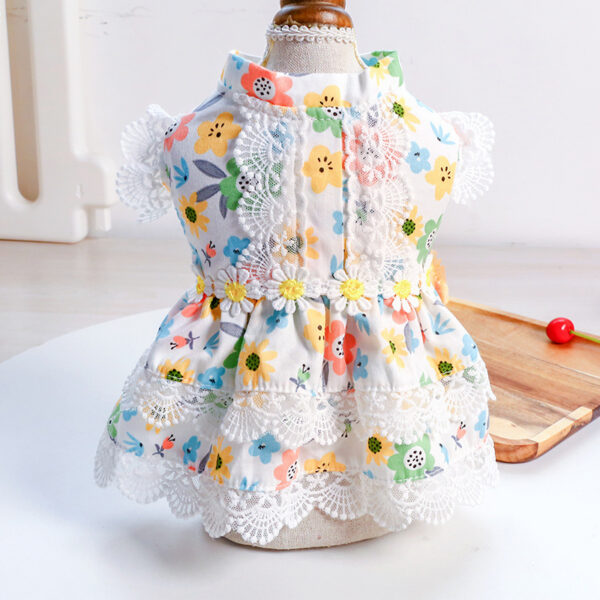 Summer Floral Dress Princess Lace Flower Dog Clothes - Image 4