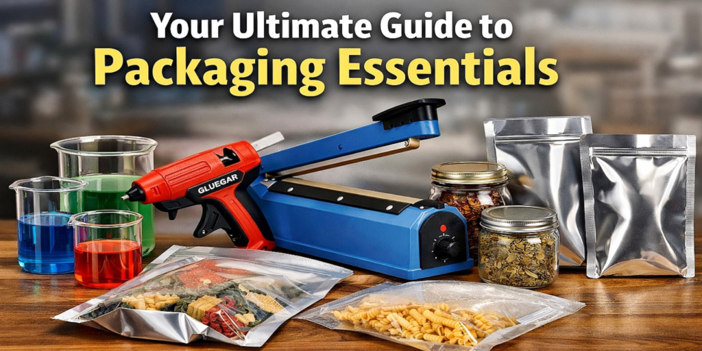 Explore beakers, gluegars, heat sealers, jars, Mylar bags & vacuum seal bags at Packet Empire – quality packaging tools for home, lab, kitchen & business use.